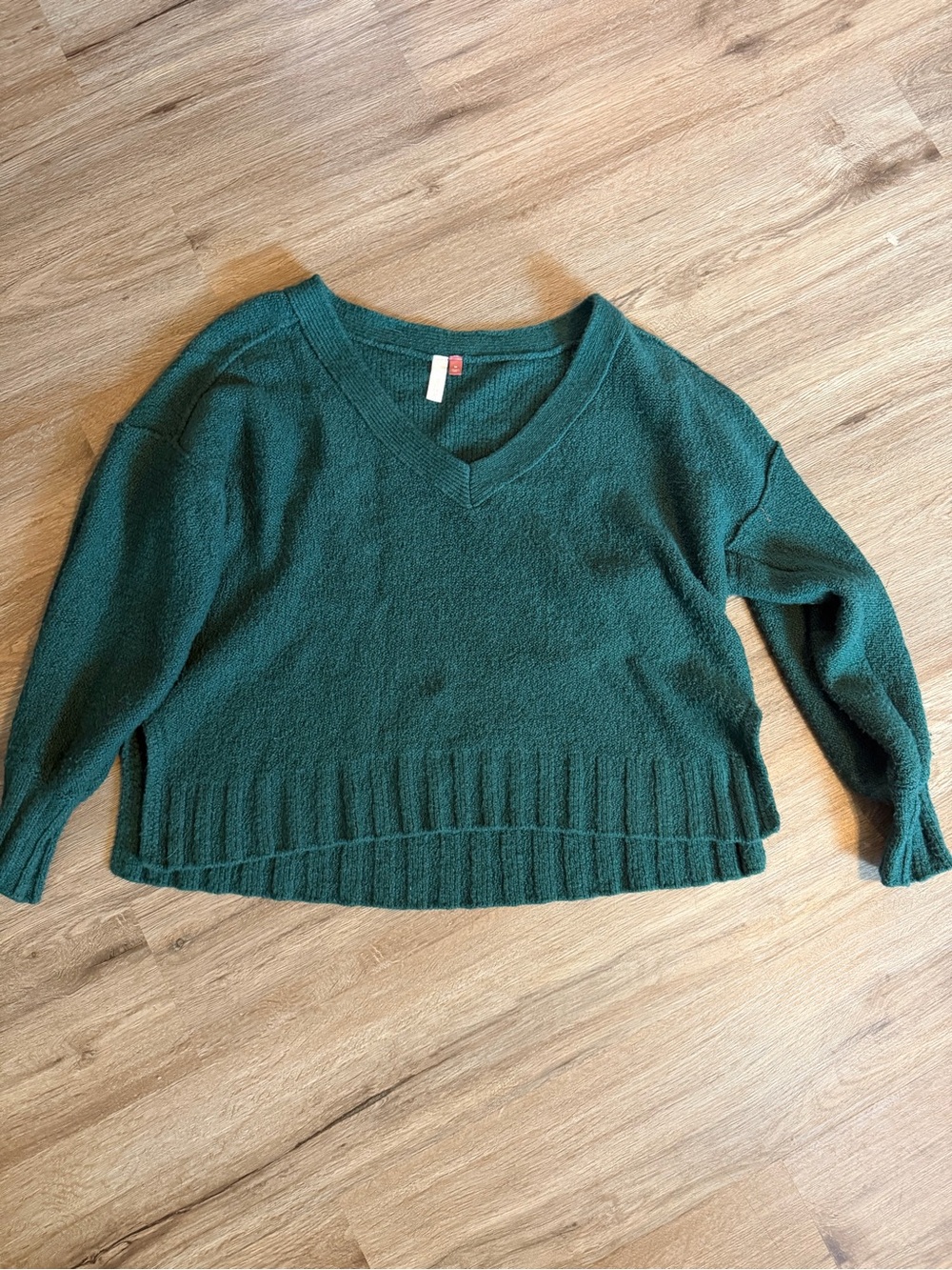 Pilcro Forest Green V-Neck Knit Sweater